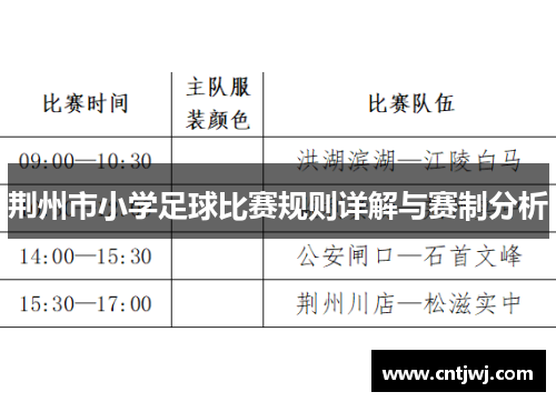荆州市小学足球比赛规则详解与赛制分析